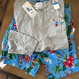 Tommy Bahama Gray and Blue Disney Pajama Set